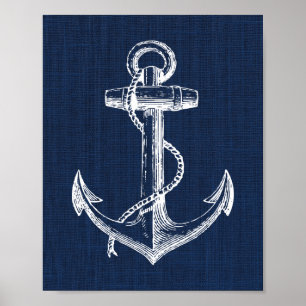 Ankra det nautiska trycket poster