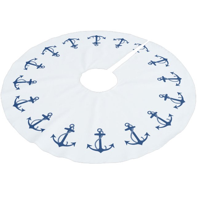 Ankra gränsen julgransmatta borstad polyester (Vinklad)