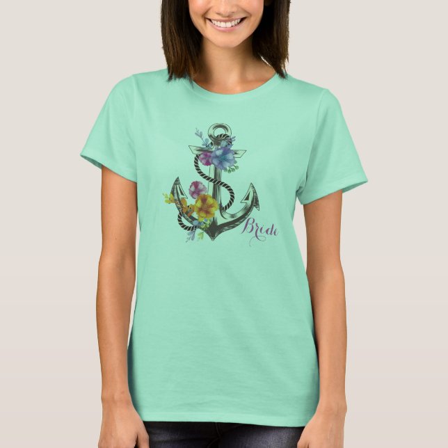 Ankra med blommaT-tröja Tee Shirt (Framsida)