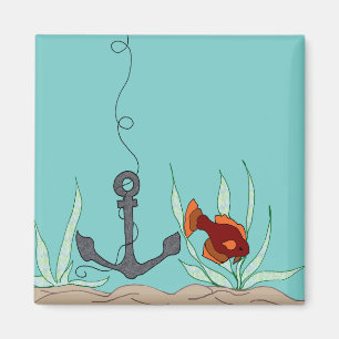 Ankra med fiskmagneten magnet