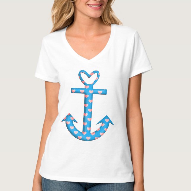 Ankra med hjärtaT-tröja Tee Shirt (Framsida)