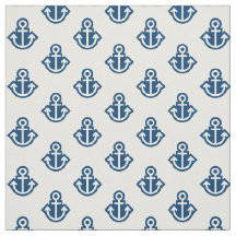 Ankra mönstertyg i vit och blått