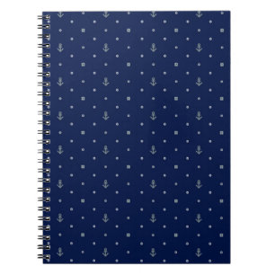 Ankra polka dotsmönster anteckningsbok med spiral