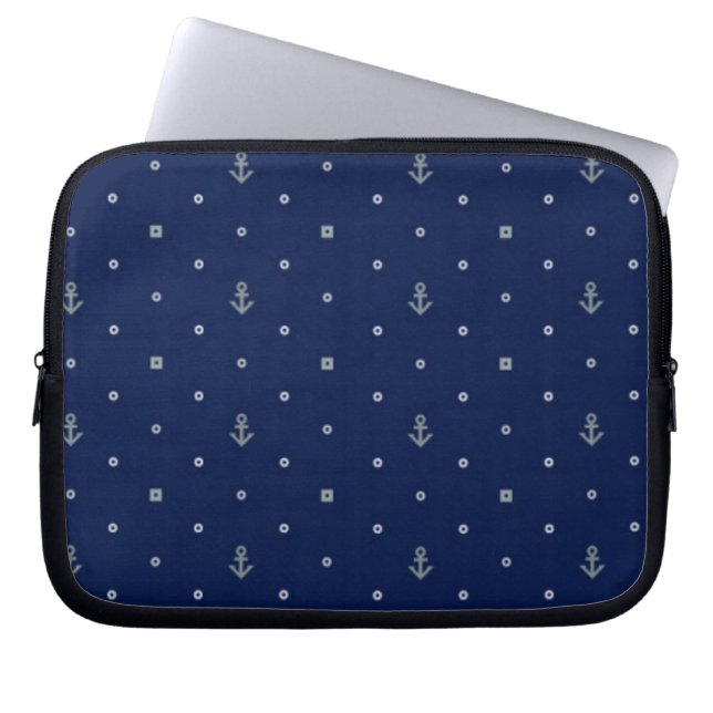 Ankra polka dotsmönster laptop fodral (Framsidan)