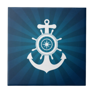 Ankra sjömannen som blått belägger med tegel kakelplatta