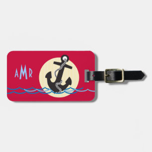 Ankra, solen och bevattna Monogrammed Bagagebricka