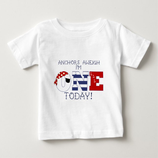 Ankrar Aweigh I-förmiddag en i dag 1st födelsedag Tee (Framsida)