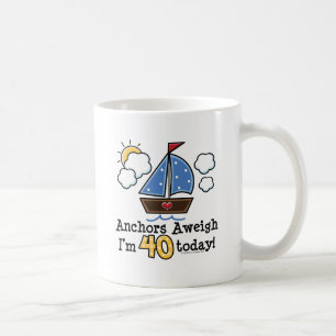 Ankrar den 40th födelsedagmuggen för den Aweigh Kaffemugg