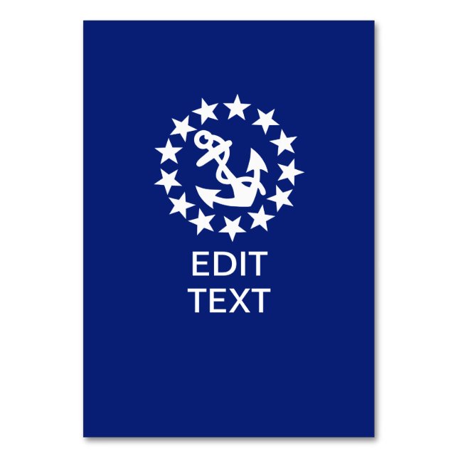 Ankrar den nautiska yachtflagga för amerikan på bordsnummer (Framsidan)