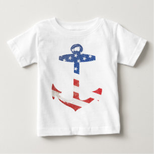 Ankrar den patriotiska amerikanska flaggan för t-shirt