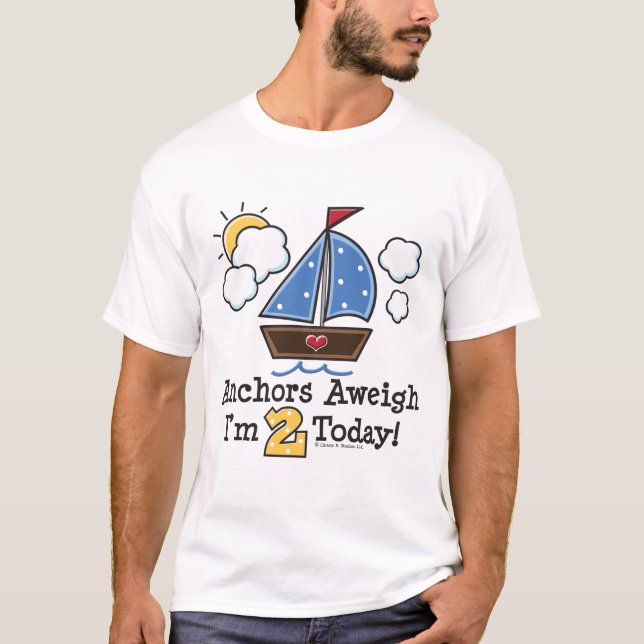 Ankrar för födelsedagutslagsplatsen för den Aweigh Tee Shirt (Framsida)