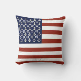 Ankrar/hjul för Nautisk frakt/Amerikanska rand Kudde