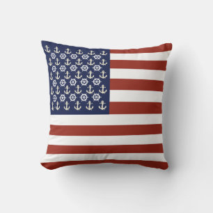 Ankrar/hjul för Nautisk frakt/Amerikanska rand Kudde