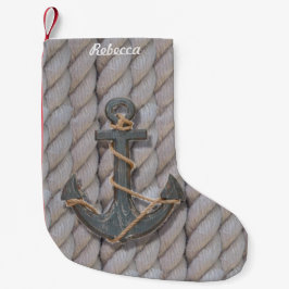 ankrar nautiskt repträ för den lantliga kust- liten julstrumpa