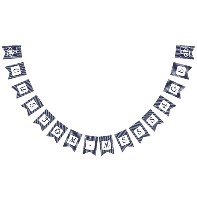 Ankrar randiga Preppy för beställnings- marin Vimplar (Alla)