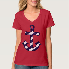 Ankrar randigt nautiskt för blått & för vit tee shirt