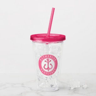 Ankrar rosa nautiskt för personlig take away mugg