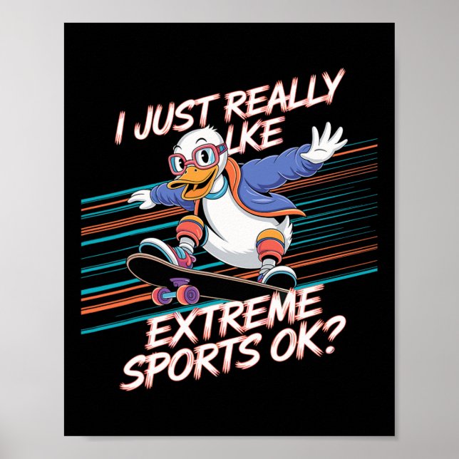 Ankskateboard extrem sport Aktiv livsstil Poster (Framsidan)