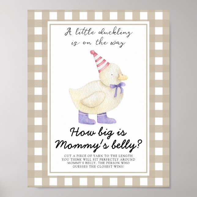 Ankunge baby shower - hur stor är mammans mage spe poster (Framsidan)