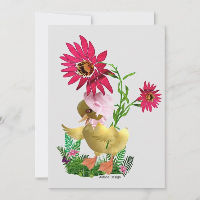 Ankunge med blommor  julkort (Framsida)