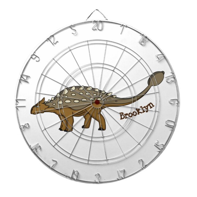 Ankylosaurus bepansrade dinosauriillustration darttavla (Framsidan)