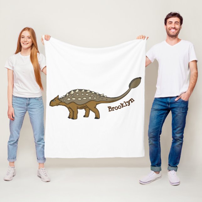 Ankylosaurus bepansrade dinosauriillustration fleecefilt (På plats)