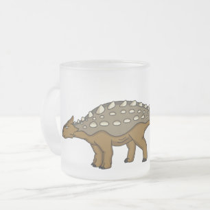 Ankylosaurus bepansrade dinosauriillustration frostad glasmugg
