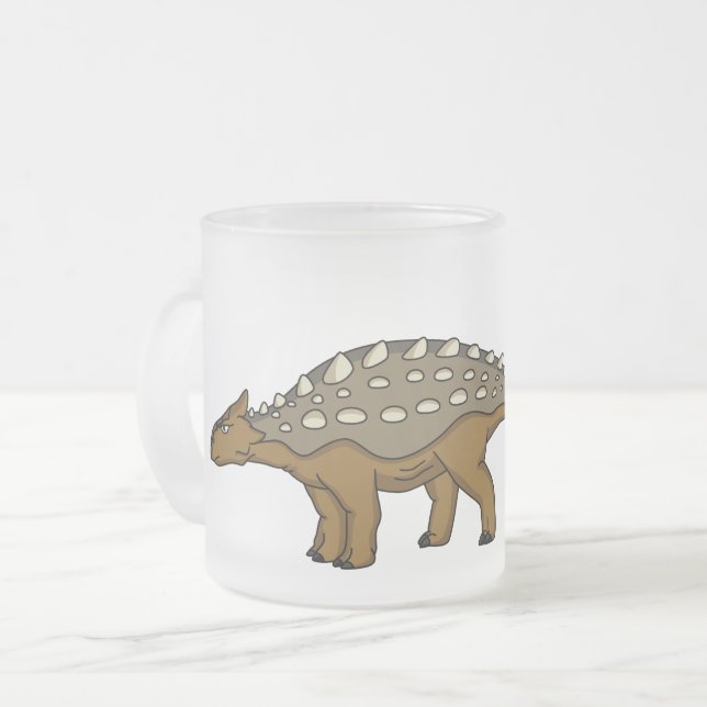 Ankylosaurus bepansrade dinosauriillustration frostad glasmugg (Framsida vänster)