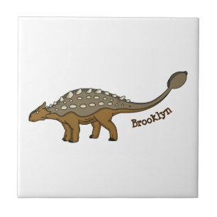 Ankylosaurus bepansrade dinosauriillustration kakelplatta