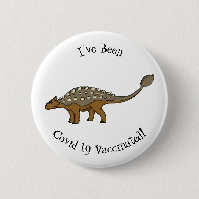 Ankylosaurus bepansrade dinosauriillustration knapp (Framsida)