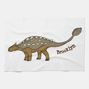 Ankylosaurus bepansrade dinosauriillustration kökshandduk