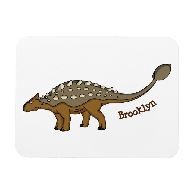 Ankylosaurus bepansrade dinosauriillustration magnet (Horisontell)