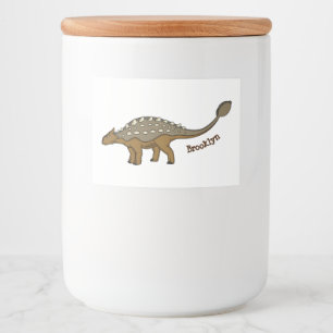 Ankylosaurus bepansrade dinosauriillustration mat etiketter