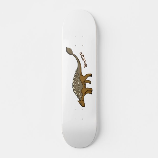 Ankylosaurus bepansrade dinosauriillustration mini skateboard bräda 18,5 cm (Framsida)