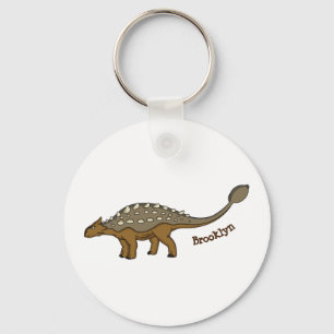 Ankylosaurus bepansrade dinosauriillustration nyckelring