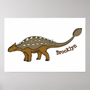 Ankylosaurus bepansrade dinosauriillustration poster