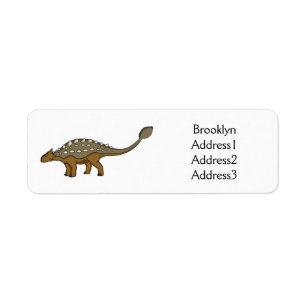 Ankylosaurus bepansrade dinosauriillustration returadress etikett