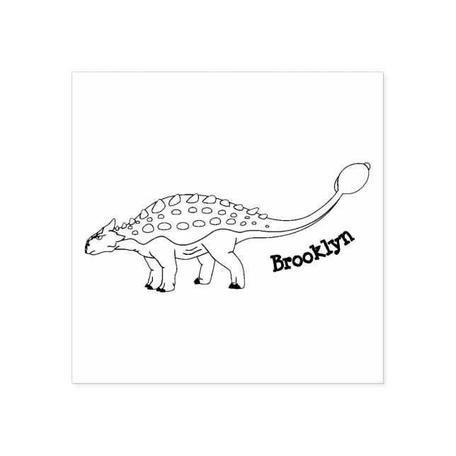 Ankylosaurus bepansrade dinosauriillustration stämpel (Tryck)