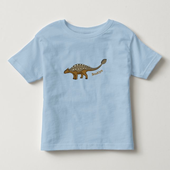 Ankylosaurus bepansrade dinosauriillustration t shirt (Framsida)
