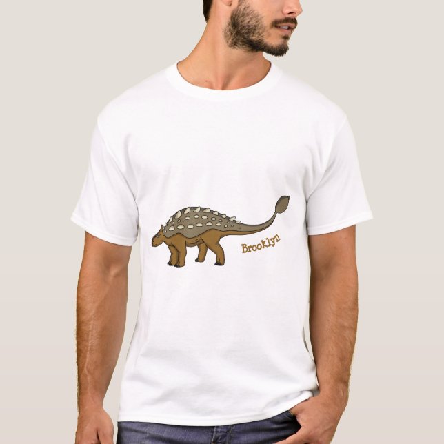 Ankylosaurus bepansrade dinosauriillustration t shirt (Framsida)