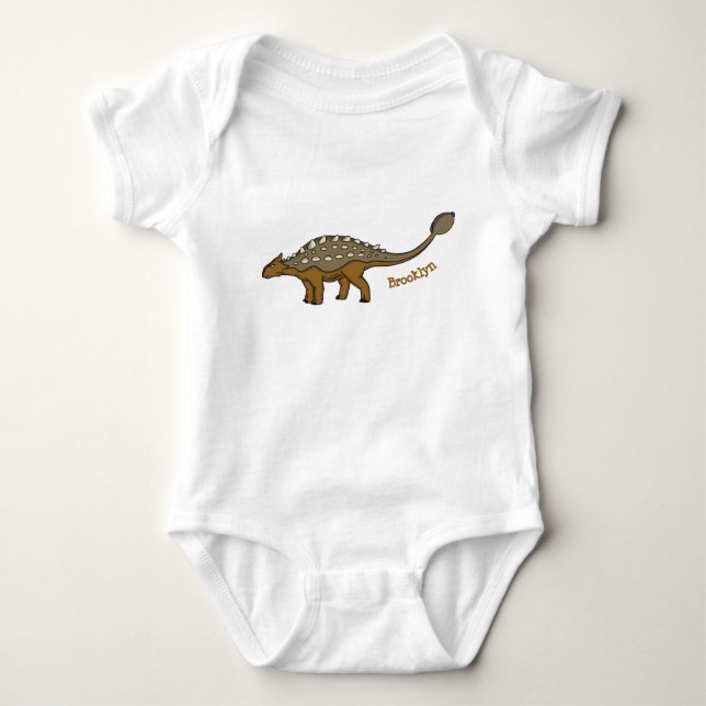Ankylosaurus bepansrade dinosauriillustration t shirt (Framsida)