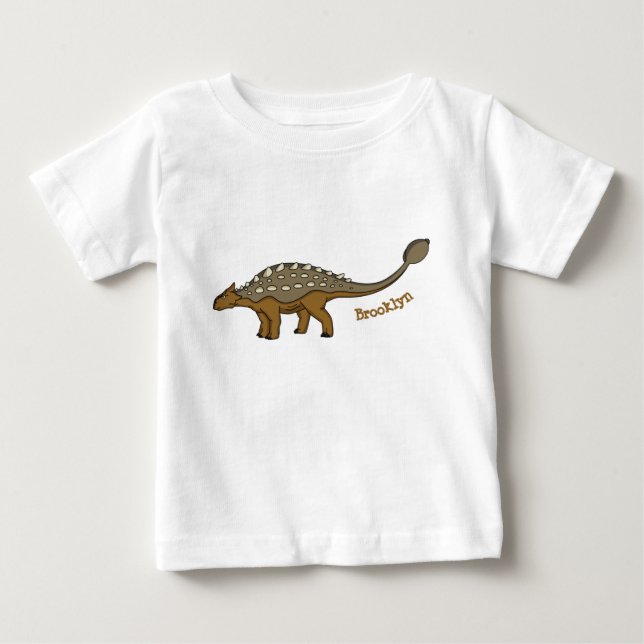 Ankylosaurus bepansrade dinosauriillustration t shirt (Framsida)