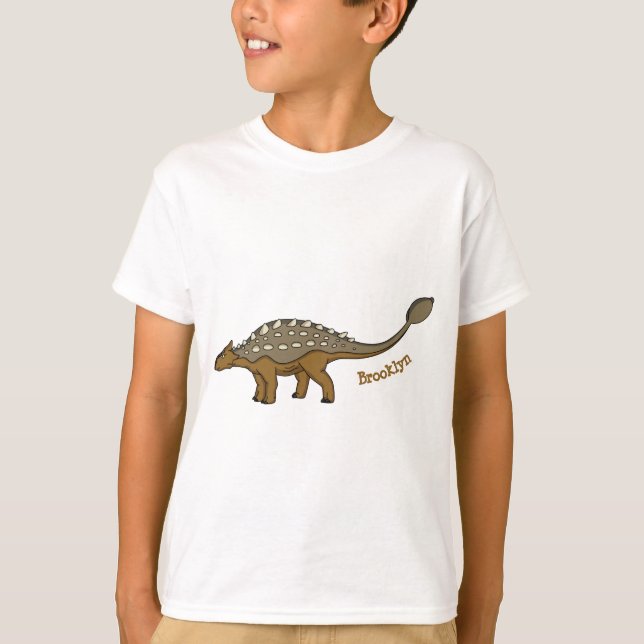 Ankylosaurus bepansrade dinosauriillustration t shirt (Framsida)
