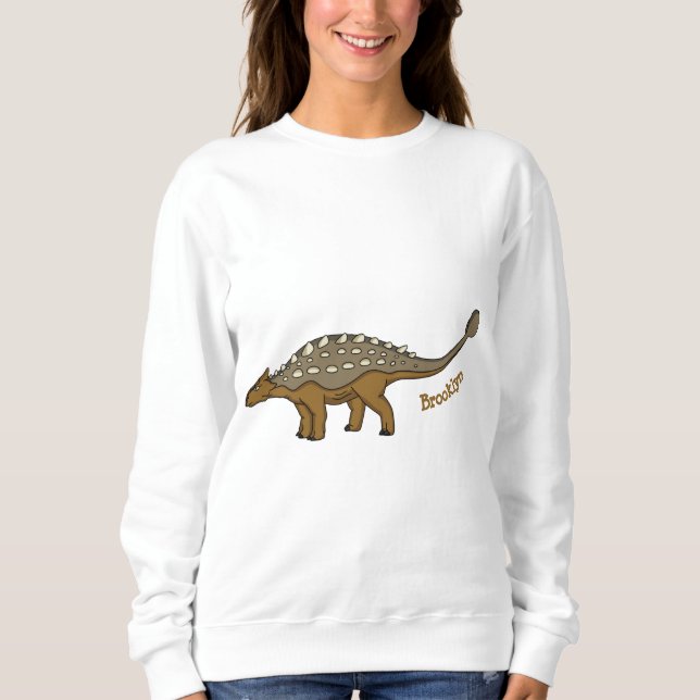 Ankylosaurus bepansrade dinosauriillustration t shirt (Framsida)