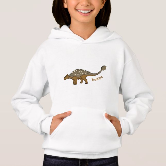 Ankylosaurus bepansrade dinosauriillustration t shirt (Framsida)