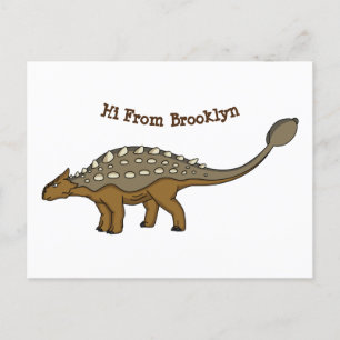 Ankylosaurus bepansrade dinosauriillustration vykort