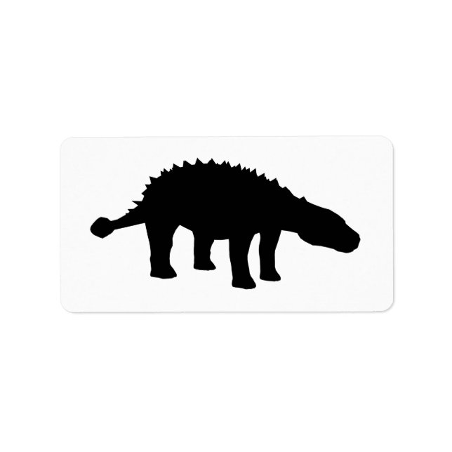 Ankylosaurus Dino Dinosaur Silhouette Adressetikett (Framsidan)