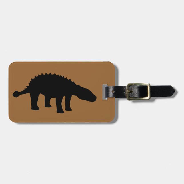 Ankylosaurus Dino Dinosaur Silhouette Bagagebricka (Horisontell Framsida)