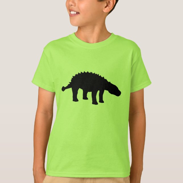 Ankylosaurus Dino Dinosaur Silhouette Tee Shirt (Framsida)