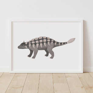 Ankylosaurus Dinosaur Barn Rum Poster